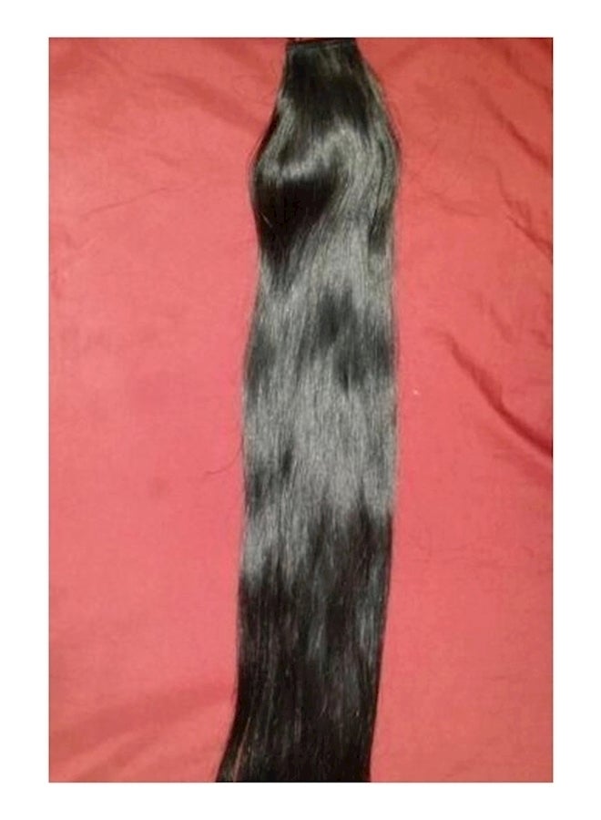 Straight Remy Clipin Human Hair Extensions Black 24inch - Image 2