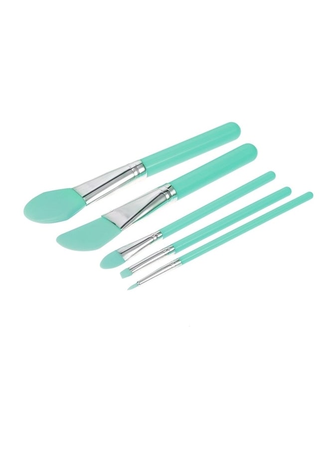 6-Piece Cosmetic Facial mask Foundation Makeup Brushes Set With Plastic Handle Multicolour - Image 3