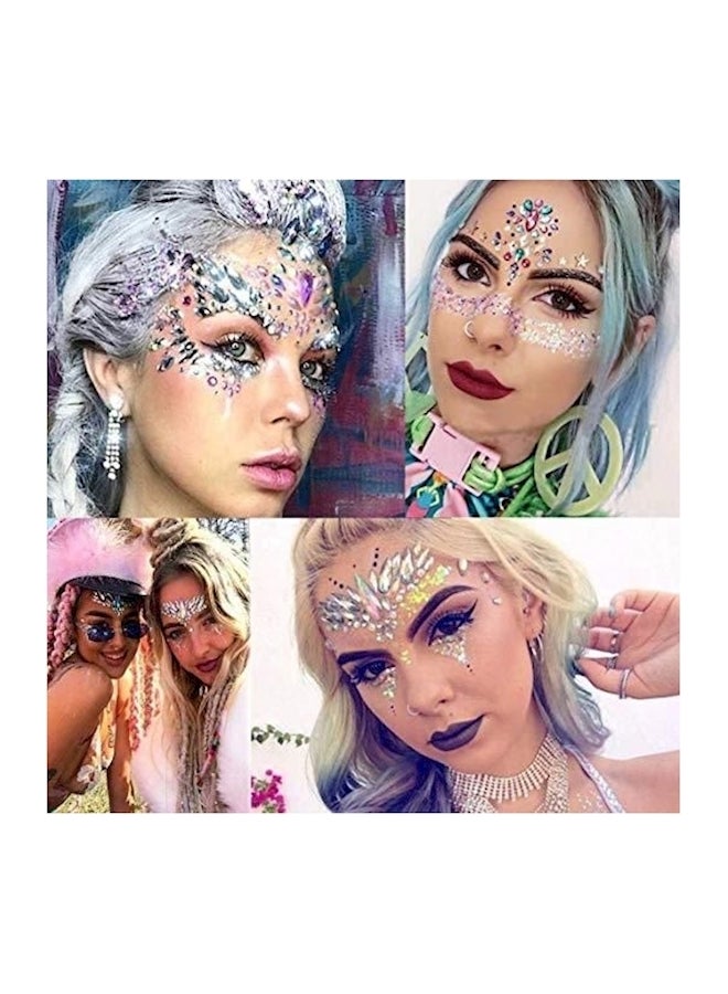 Face Bindi Tears Rhinestone Temporary Tattoo Sticker Multicolour - Image 2