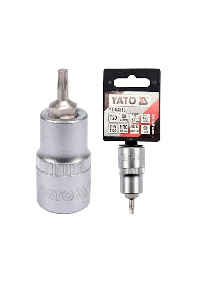 Yato Chromium Plated T27 Replacement Socket Bit Silver 