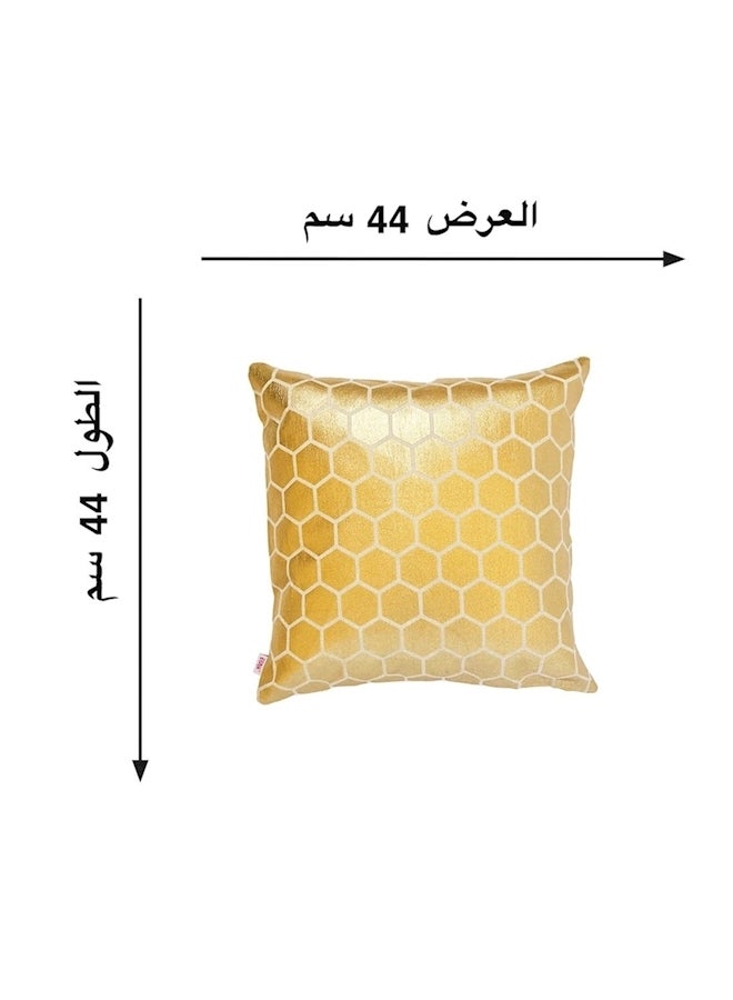 Bees Hive Designed Cushion Cover Gold/Beige - Image 3