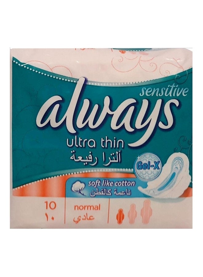 فوط صحية مكونة من 10 قطع أبيض