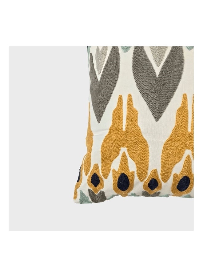 Embroidery Pattern Cushion Cover Yellow/Black/Green - Image 2