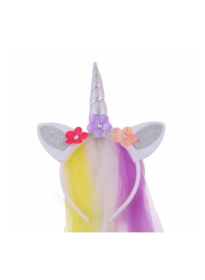 Little Burberry Party Headband Grey/White/Purple