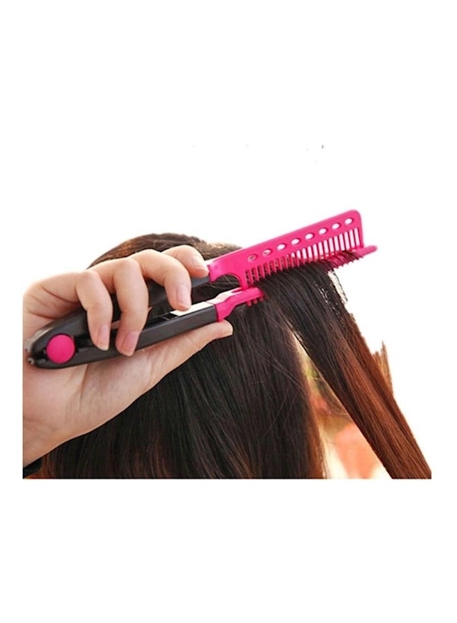 Generic - V-Shaped Hair Comb Pink/Black - Image 1