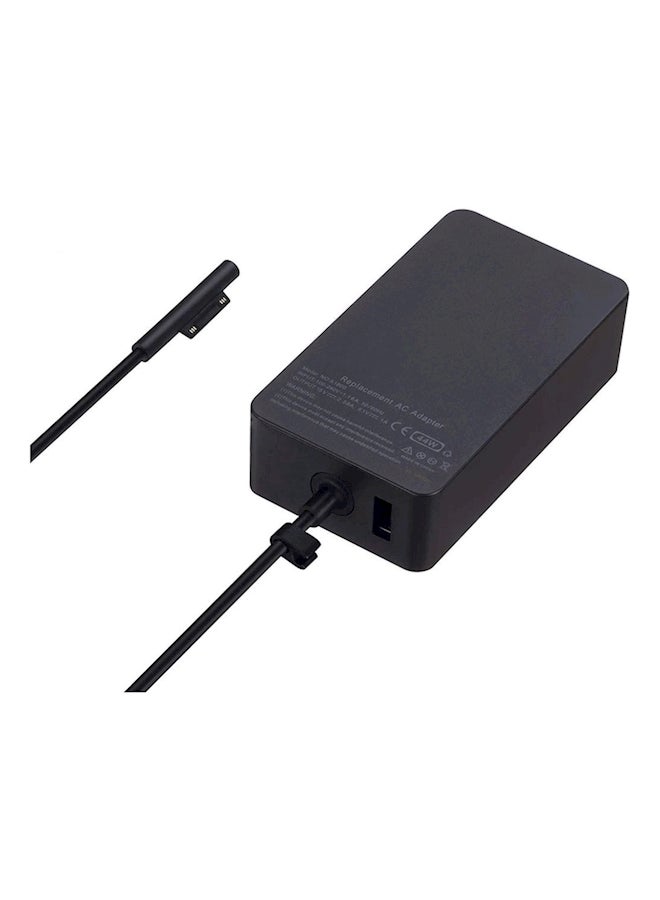 Adapter Charger For Microsoft Surface Pro 3/4/5 (2017) Black