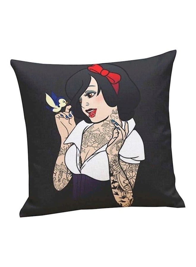 Rock Princesses Printed Cushion Cover Black/White/Beige