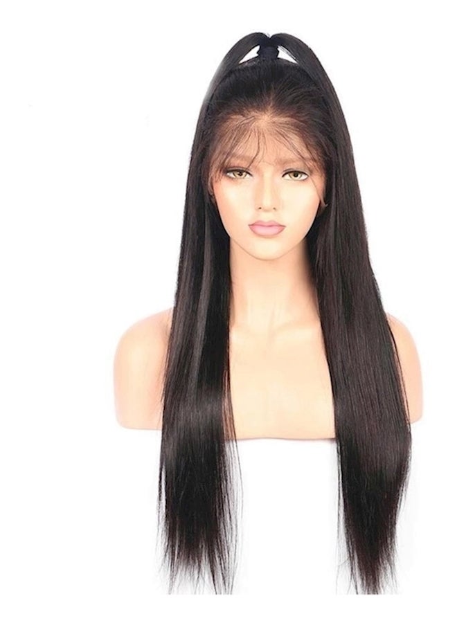 Front  Real Silk Hair Wig Black - Image 1