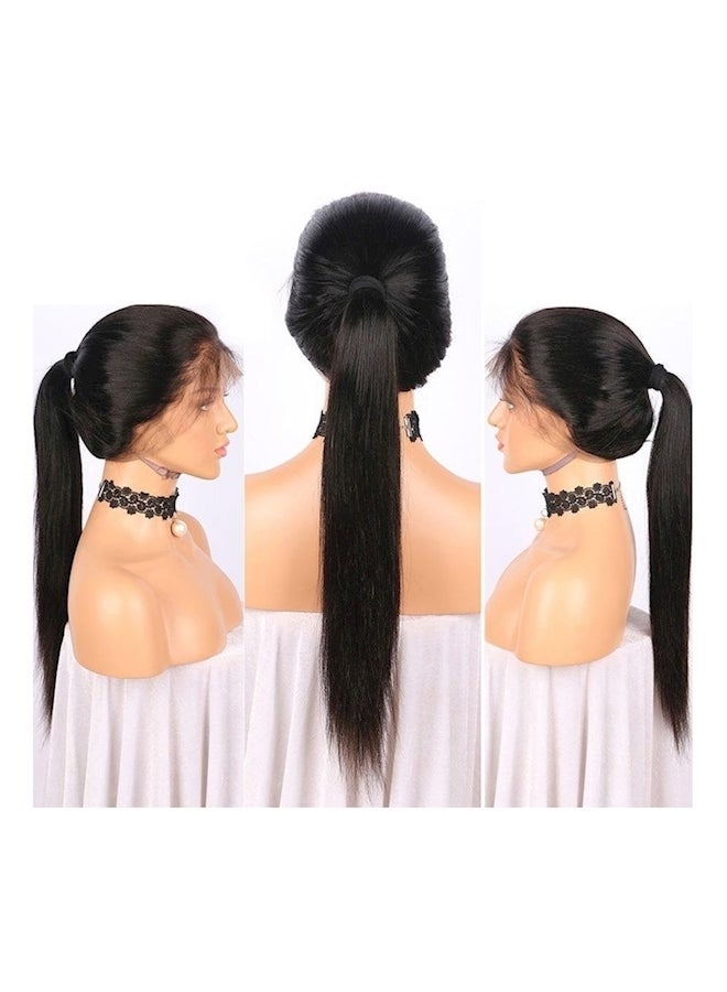 Front  Real Silk Hair Wig Black - Image 2