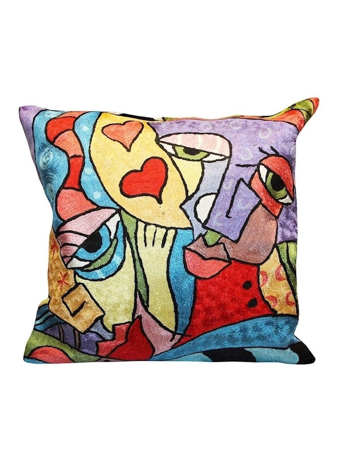 Picasso Printed Cushion Cover Linen Multicolour 45x45cm - Image 1