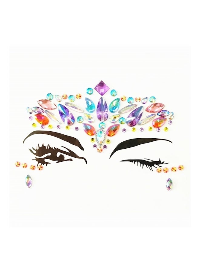 ملصق تاتو مزين بكريستال وأحجار كريمة متعدد الألوان