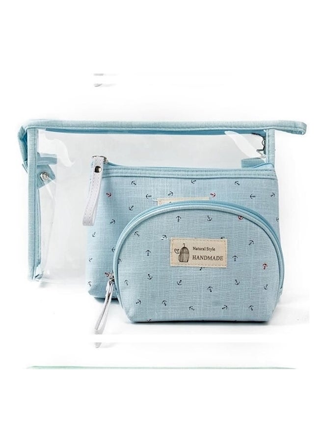 حقائب مستحضرات تجميل بسحاب، 3 قطع متعدد الألوان