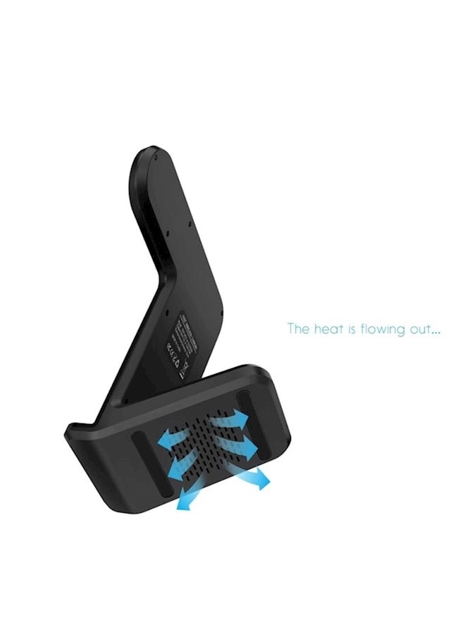 2 In 1 Wireless Charging Dock For Smartwatch And Phone Black  - Image 3