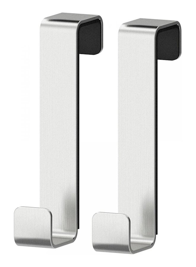 2-Piece Door Hanger Silver 8.3x1.5cm