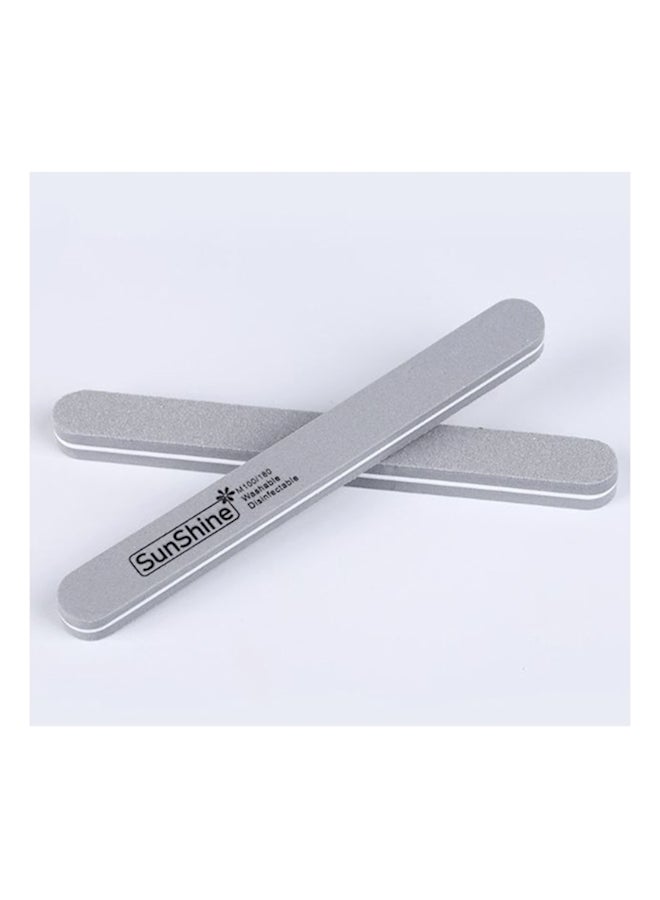 Generic Pack Of 10 Nail File Round Head Sponge Grey 