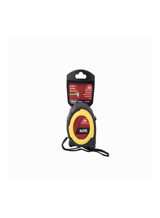 ACE 2 Position TPR Measuring Tape Black/Yellow/red 8meter 