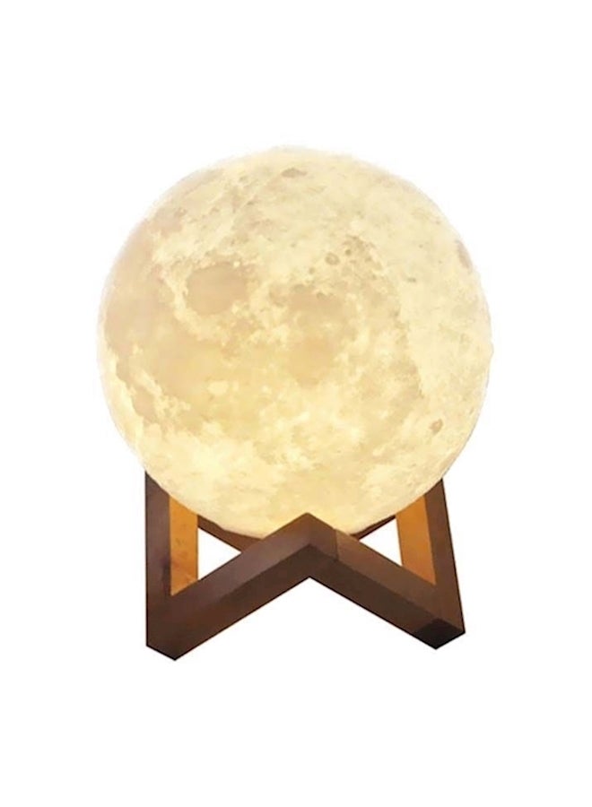 كيه كيه مون مصباح زينة بإضاءة LED على شكل قمر أبيض/بيج 15.6x15.6سم