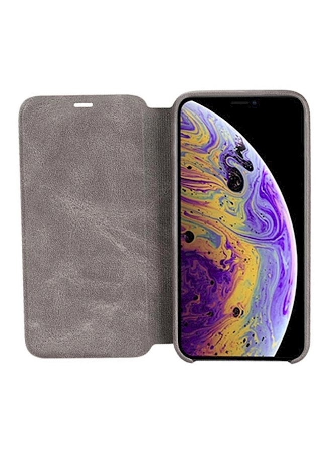 إكس ليفيل غطاء حماية قلاب لهاتف أبل آيفون XS بني غامق - Image 3