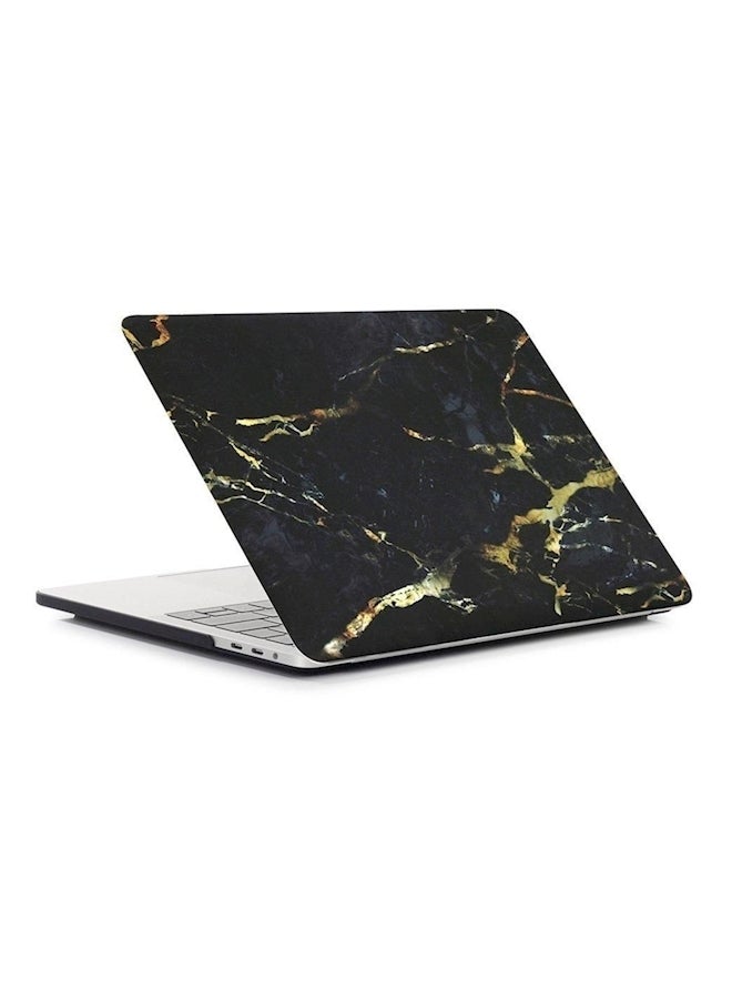 Marble Matte Frosted Rubber Coated Satin Feel Protective Hard Case For Macbook Pro With Retina Display Model  13 Inch Black - Image 1