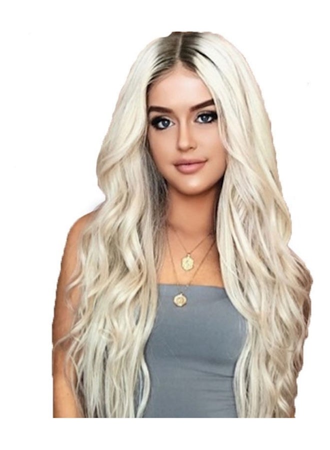 Gradient Long Curly And Wavy Wig Beige - Image 1