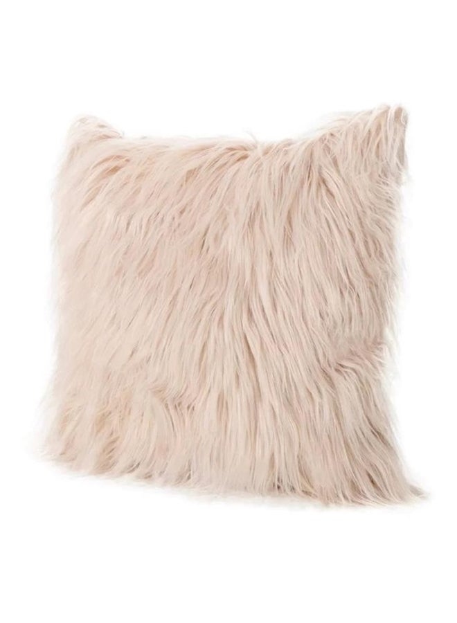 Soft Fur Cushion With Filling Polyester Pink 40x40centimeter - Image 1