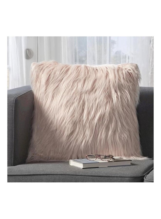 Soft Fur Cushion With Filling Polyester Pink 40x40centimeter - Image 2