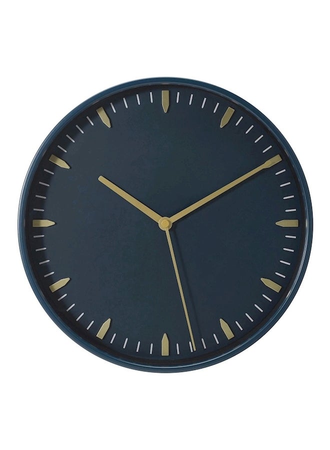 Round Wall Clock Blue/Gold 