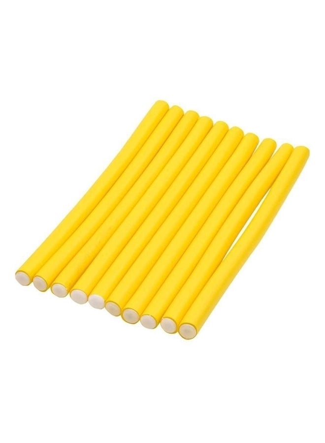 10-Piece Flexible Hair Curlers Yellow