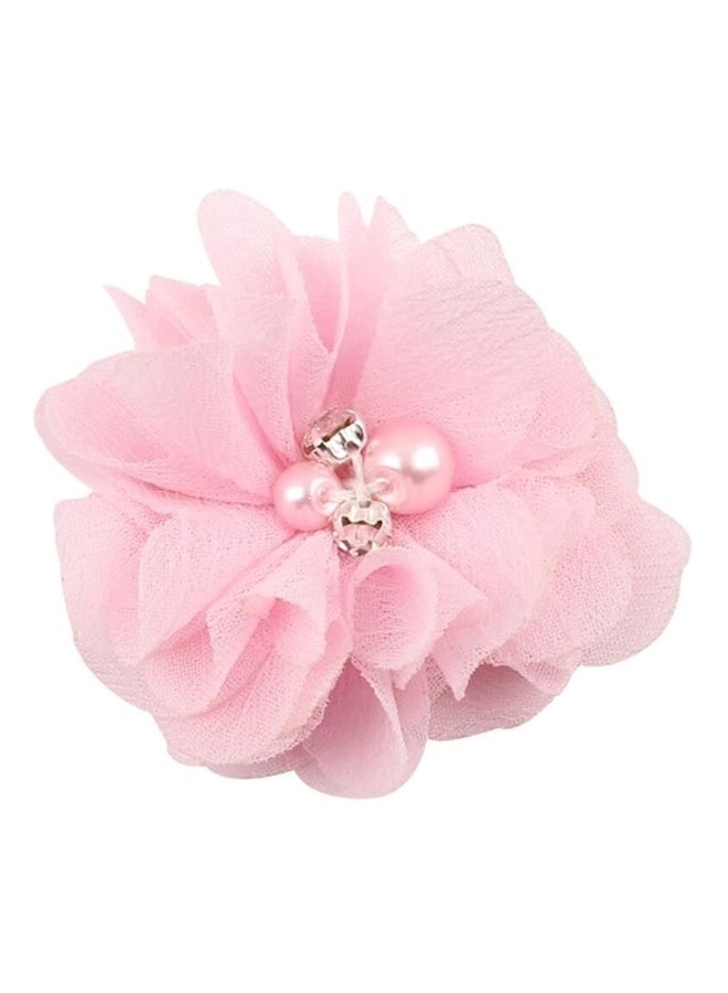 Pack Of 9 Hair Clips With Hand-Sewn Beads Flower Red/Pink/Orange - Image 2