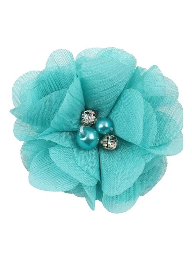 Pack Of 9 Hair Clips With Hand-Sewn Beads Flower Red/Pink/Orange - Image 4