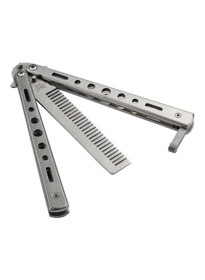 Knife Style Butterfly Hair Comb Silver - Image 1