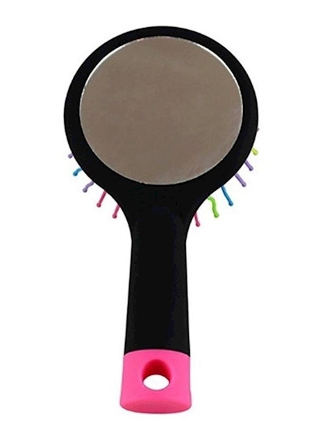 Hair Straightening Brush With Mirror Black/Pink/Yellow - Image 2