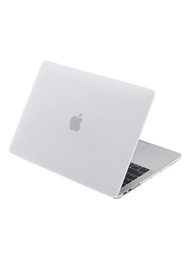 Ruberbized Hard Case With Screen Protector For Apple MacBook Pro 15-Inch White/Clear  - Image 1