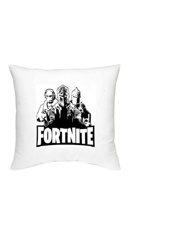 غطاء وسادة ديكور للتزيين بطبعة مستوحاة من لعبة "Fortnite" أبيض/ أسود