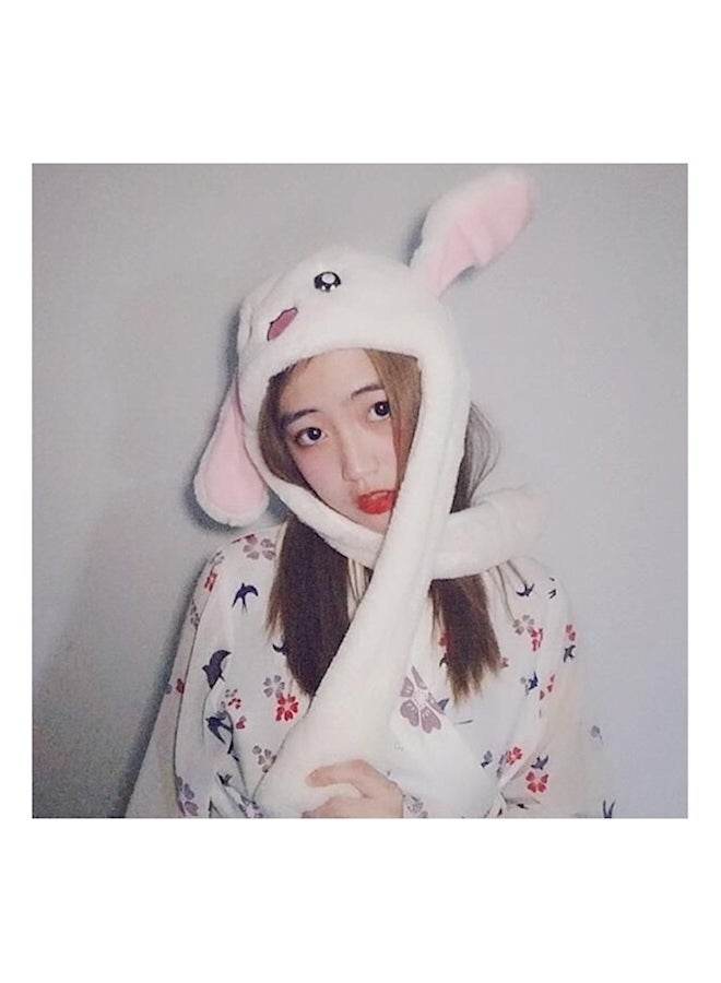 Generic Rabbit Ears Plush Cap White/Pink/Black - Image 2