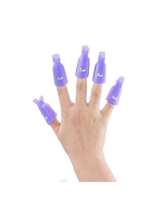 Generic 10-Piece Nail Art Soak Off Cap Clip Set Purple - Image 2