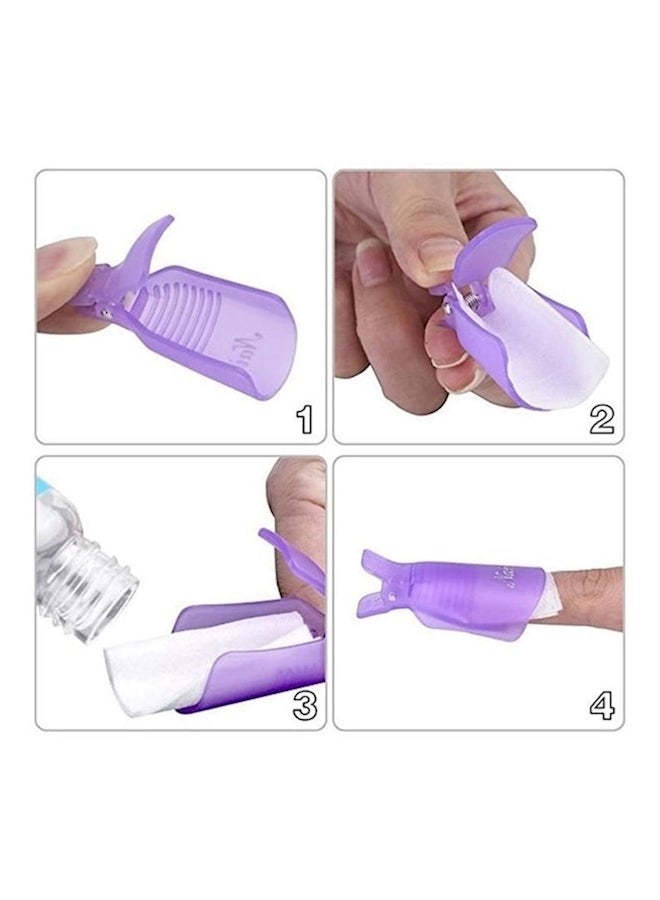 Generic 10-Piece Nail Art Soak Off Cap Clip Set Purple - Image 3