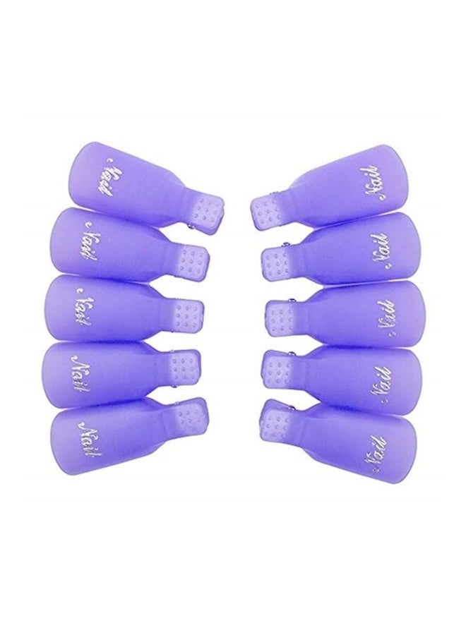 Generic 10-Piece Nail Art Soak Off Cap Clip Set Purple - Image 4
