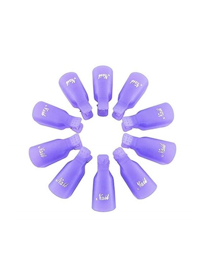 Generic 10-Piece Nail Art Soak Off Cap Clip Set Purple - Image 5