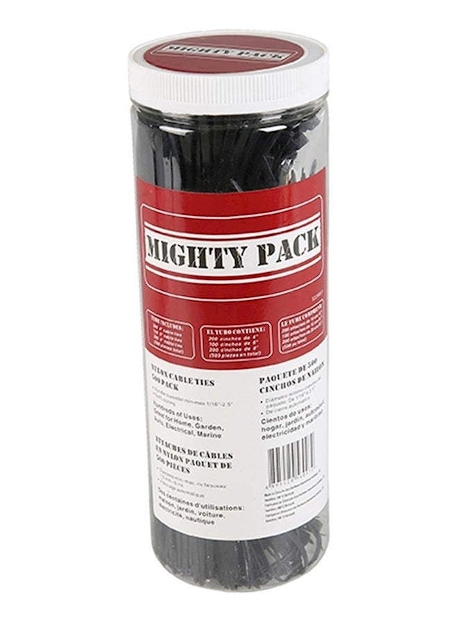 ACE Pack Of 500 Cable Ties Black 