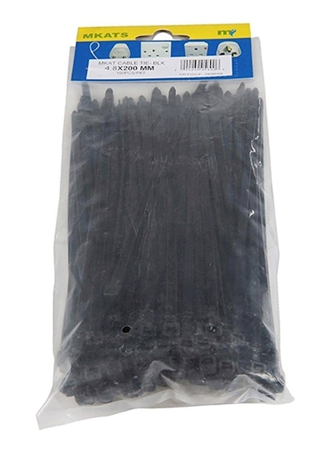 100-Piece Cable Ties Black 200x4.8mm