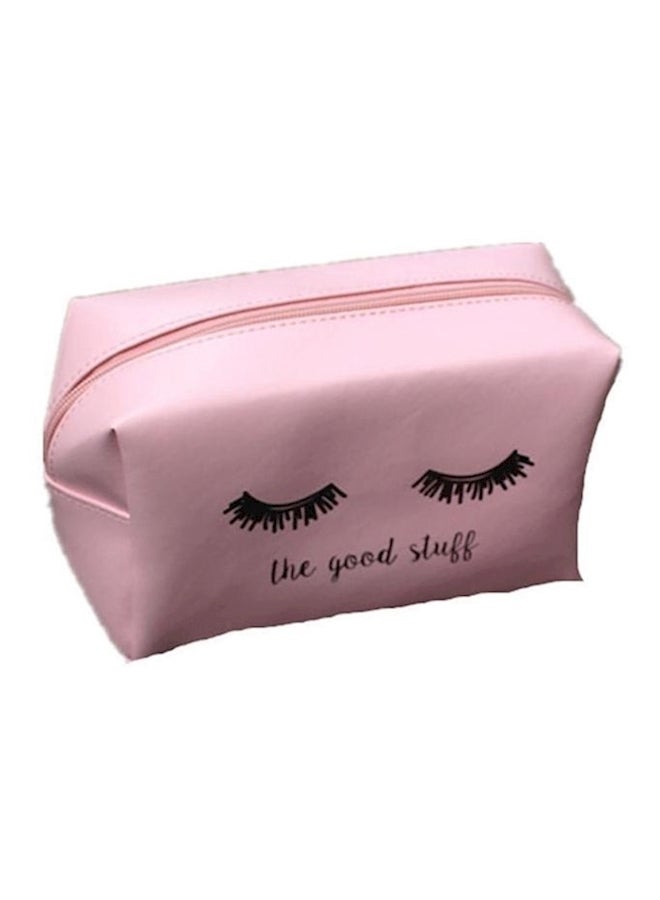Generic Eyelashes Pattern Cosmetic Bag Pink/Black - Image 2