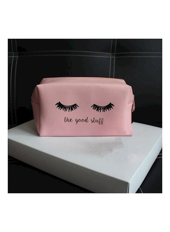 Generic Eyelashes Pattern Cosmetic Bag Pink/Black - Image 3
