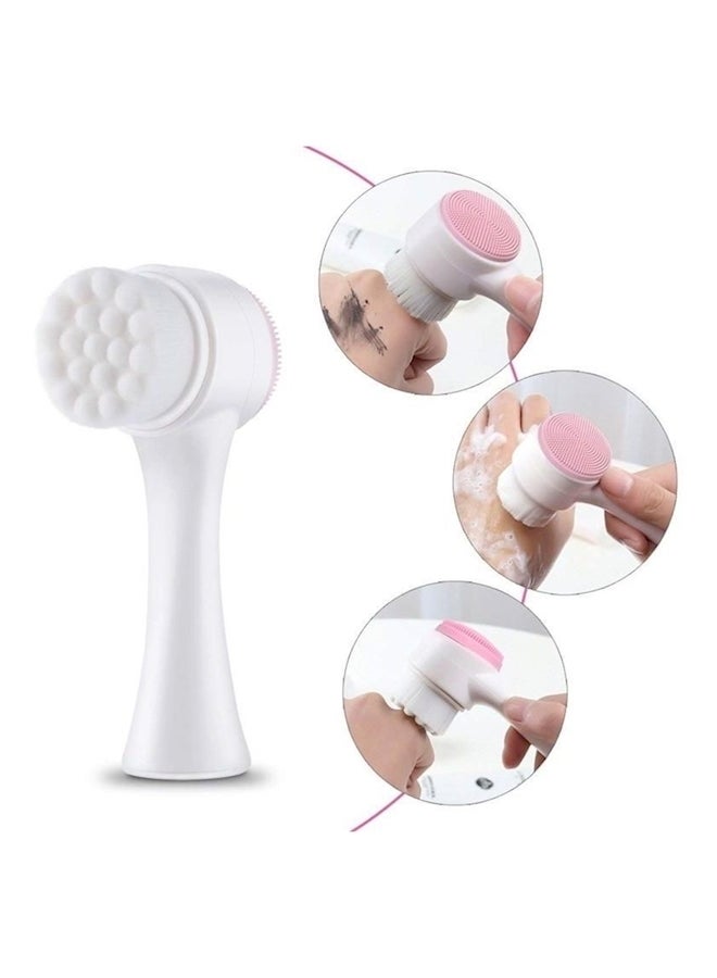 جهاز تدليك وتقشير للوجه مزدوج الجانب أبيض/ وردي - Image 1