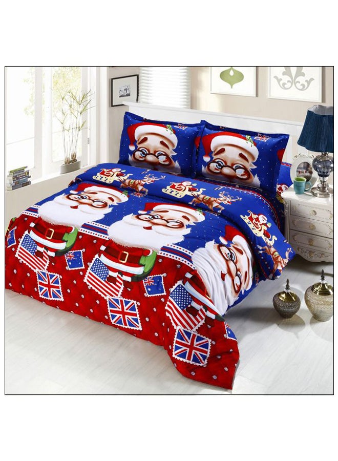 4-Piece 3D Printed Cartoon Bed Sheet Set Cotton Multicolour  - Image 1