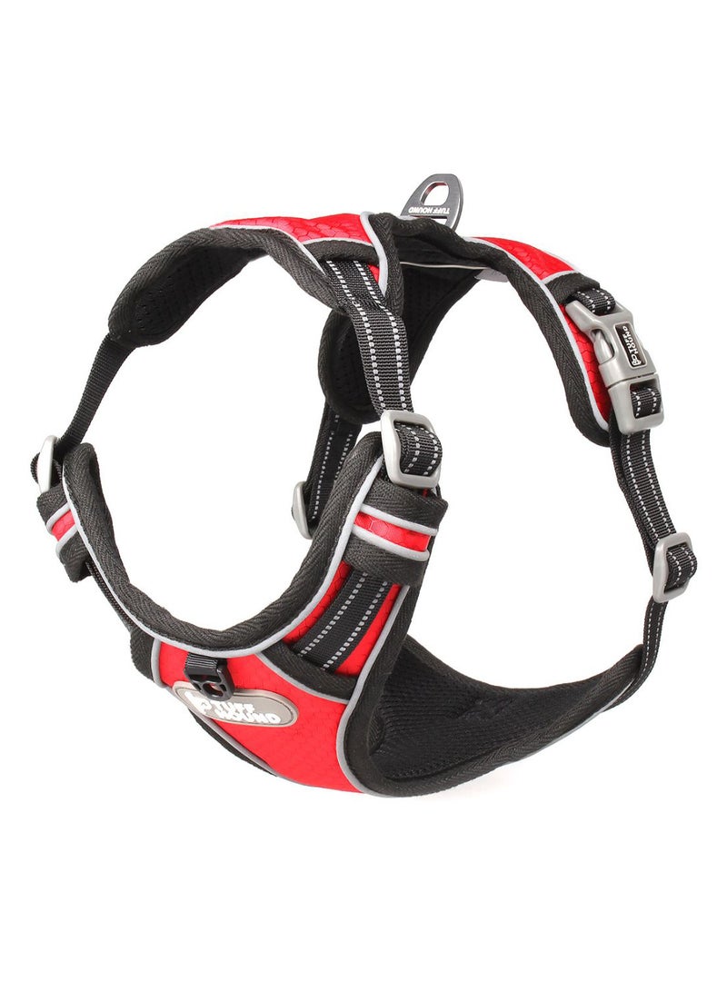 Adjustable No Pull Vest Dog Harness Black/Red