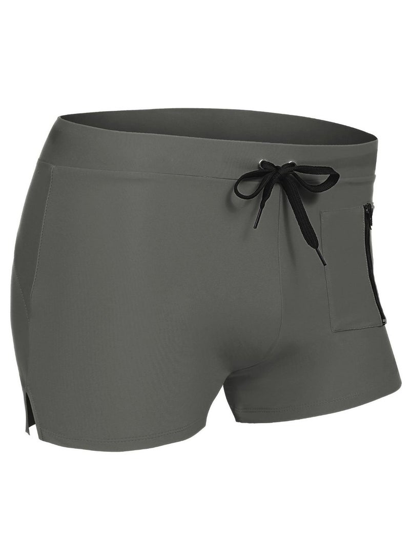 Summer Drawstring Swimwear Short Grey - Image 2
