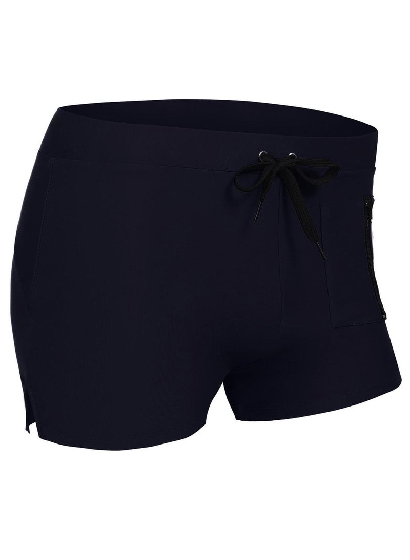 شورت سباحة للصيف مزود برباط أزرق كحلي - Image 2
