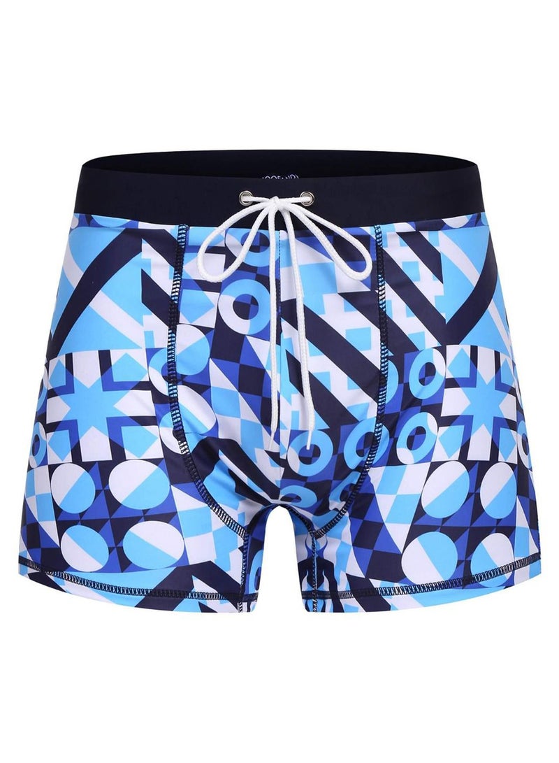 Plaid Pattern Drawstring Swimwear Short Multicolour - Image 1