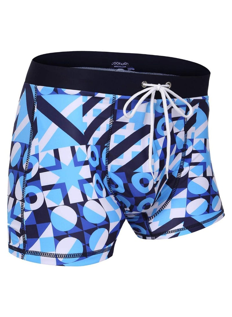 Plaid Pattern Drawstring Swimwear Short Multicolour - Image 2